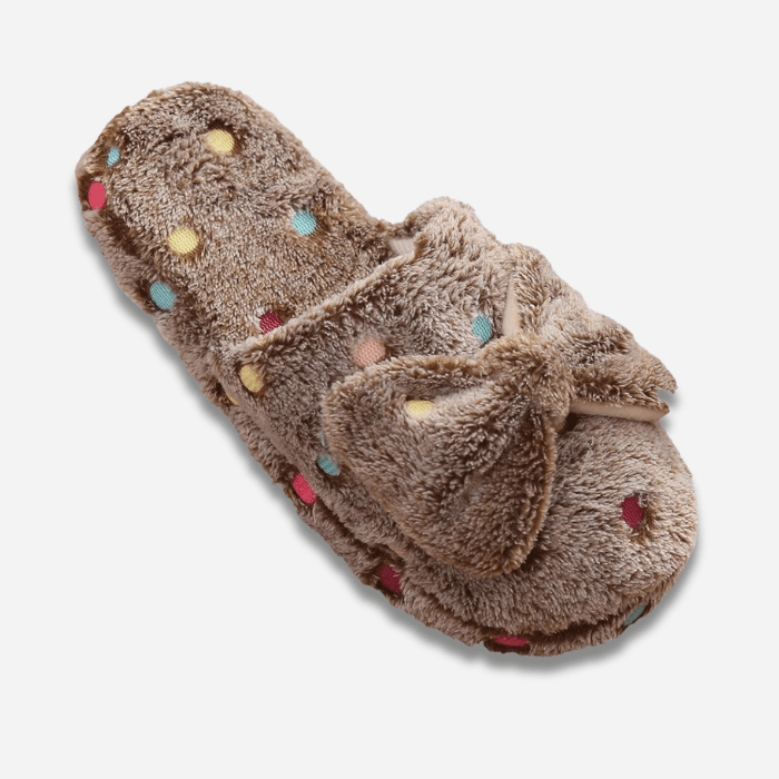 CHAUSSONS MULES FEMME AVEC NŒUD DE PAPILLON