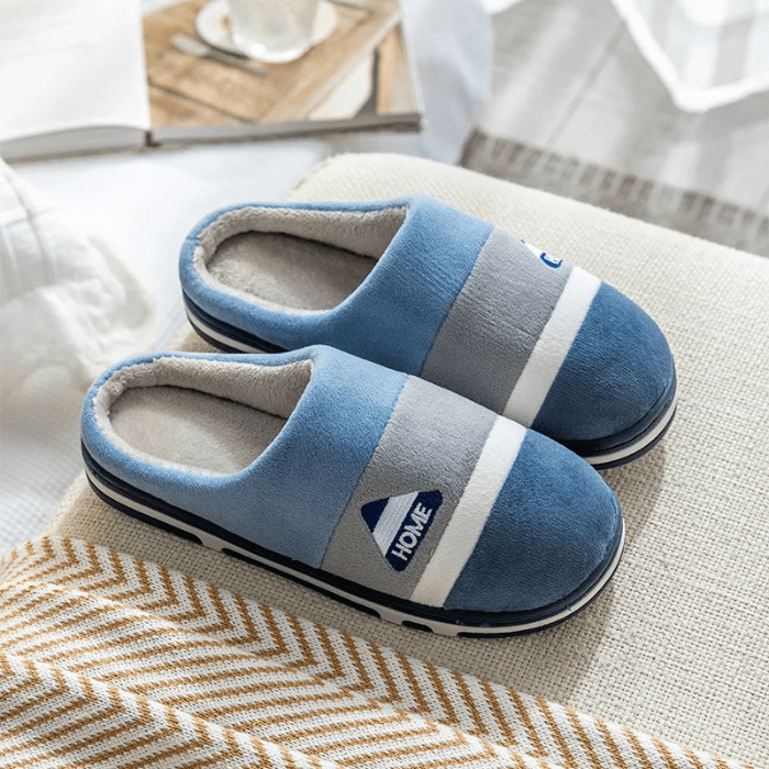 CHAUSSONS MULES FEMME CHAUDS BLEU / 40-41