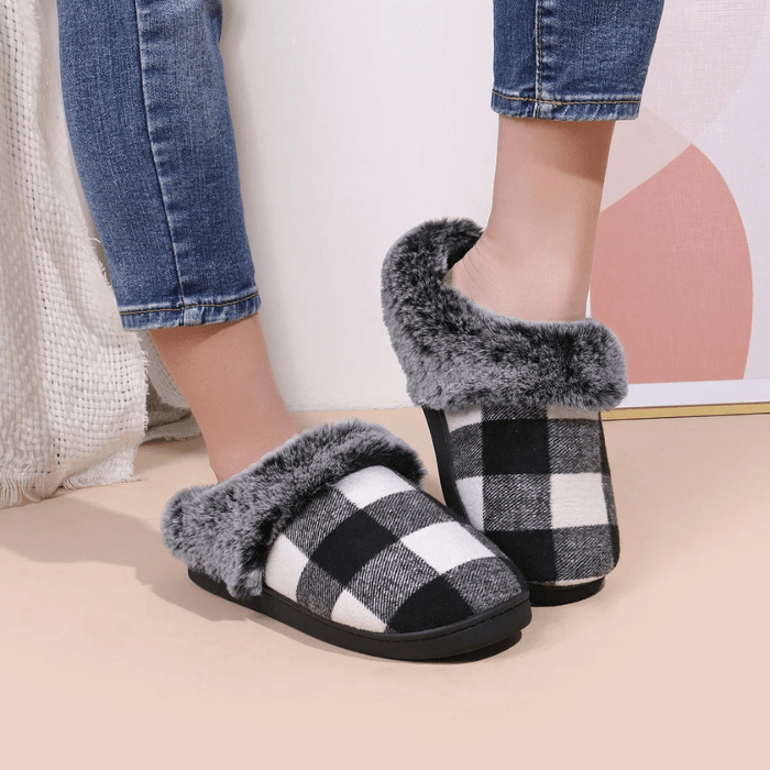 CHAUSSONS MULES FEMME FOURRÉS