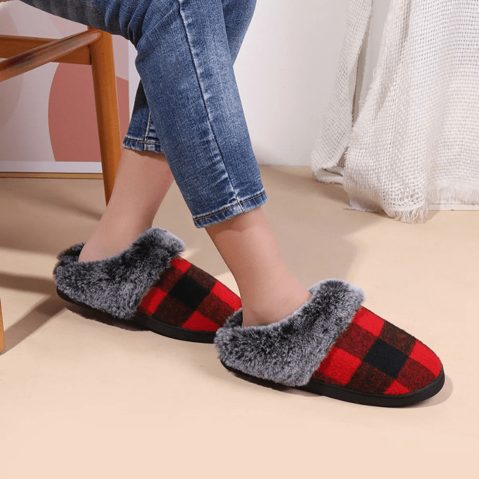 CHAUSSONS MULES FEMME FOURRÉS