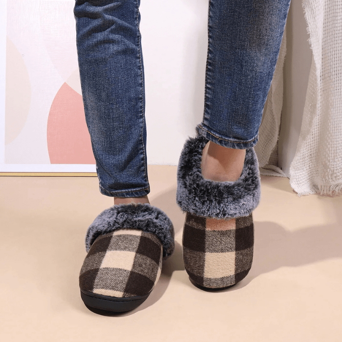 CHAUSSONS MULES FEMME FOURRÉS