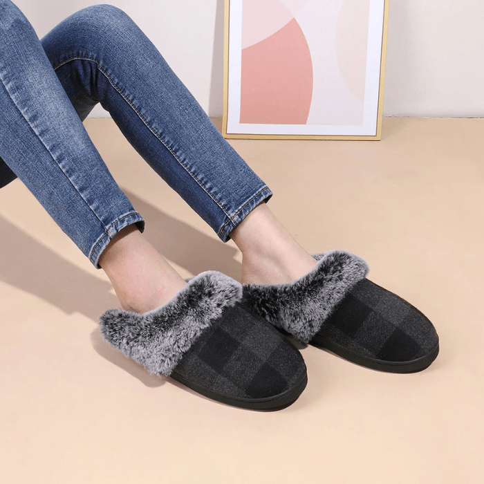 CHAUSSONS MULES FEMME FOURRÉS