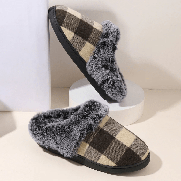 CHAUSSONS MULES FEMME FOURRÉS BEIGE / 36-37