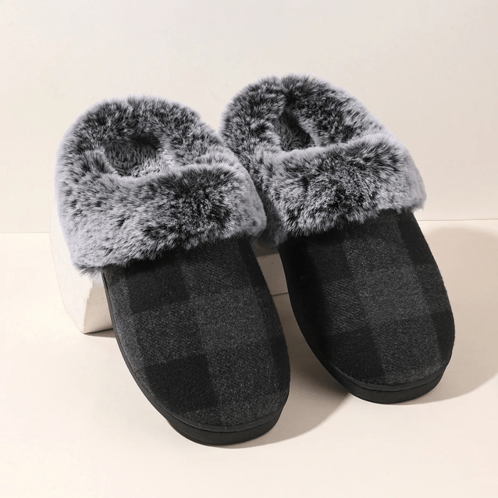 CHAUSSONS MULES FEMME FOURRÉS GRIS / 36-37