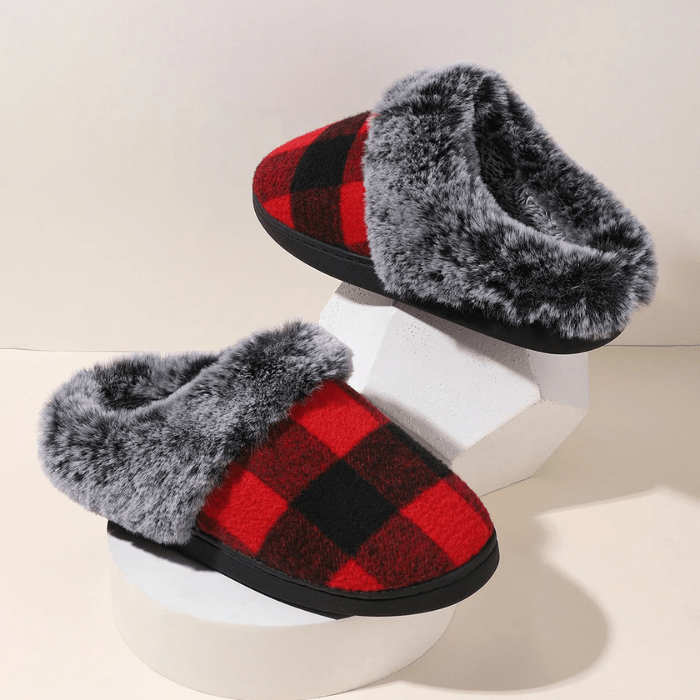 CHAUSSONS MULES FEMME FOURRÉS ROUGE / 36-37