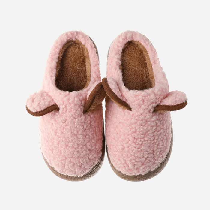 CHAUSSONS MULES FEMME MIGNONS AVEC OREILLES ROSE / 36-37