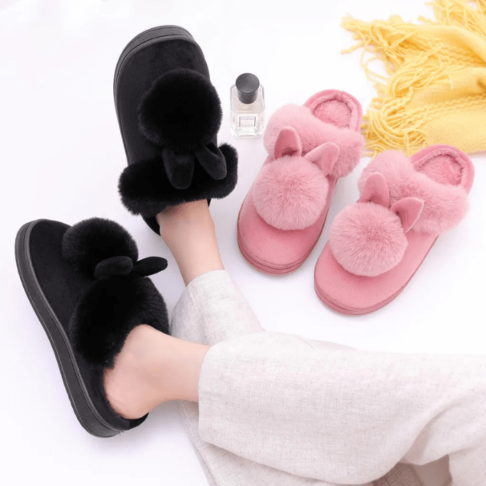 CHAUSSONS MULES FEMME OREILLES DE LAPIN