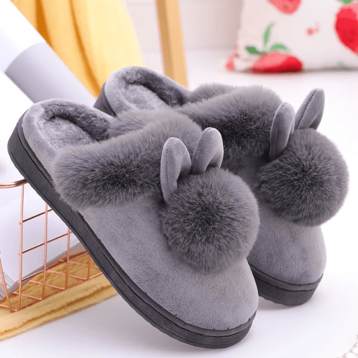 CHAUSSONS MULES FEMME OREILLES DE LAPIN