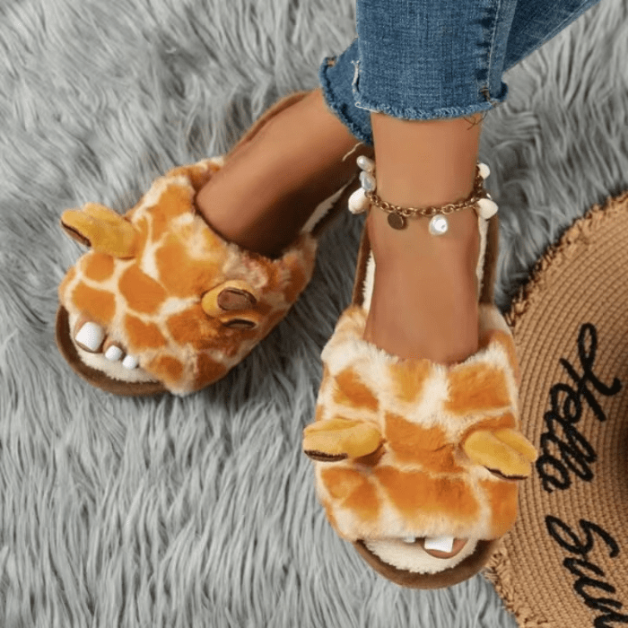 CHAUSSONS MULES RIGOLOS FEMME GIRAFES