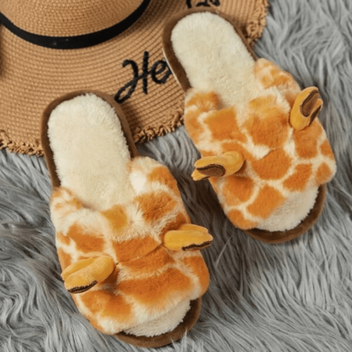 CHAUSSONS MULES RIGOLOS FEMME GIRAFES GIRAFE / 36-37