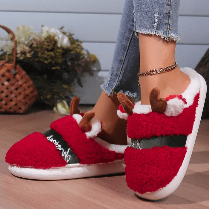 CHAUSSONS MULES ROUGE FEMME NOËL