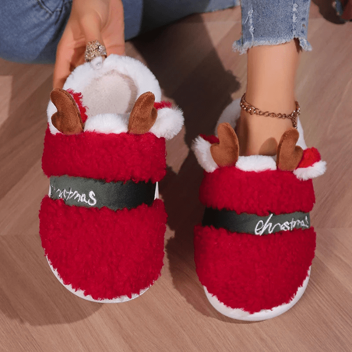 CHAUSSONS MULES ROUGE FEMME NOËL