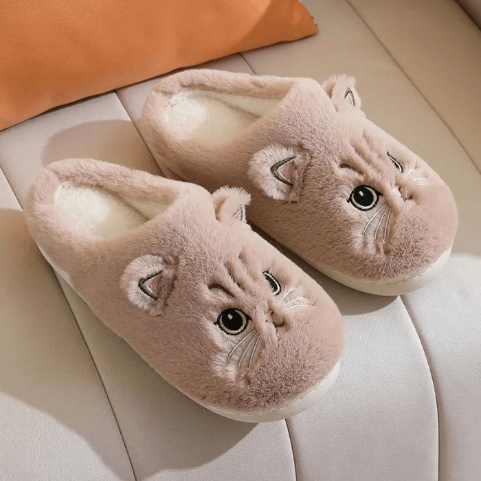 CHAUSSONS RIGOLOS CHAT BOUDEUR MARRON / 36-37