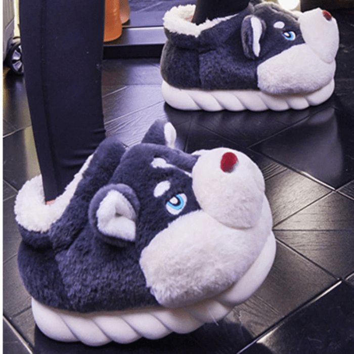 CHAUSSONS RIGOLOS CHIEN HUSKY