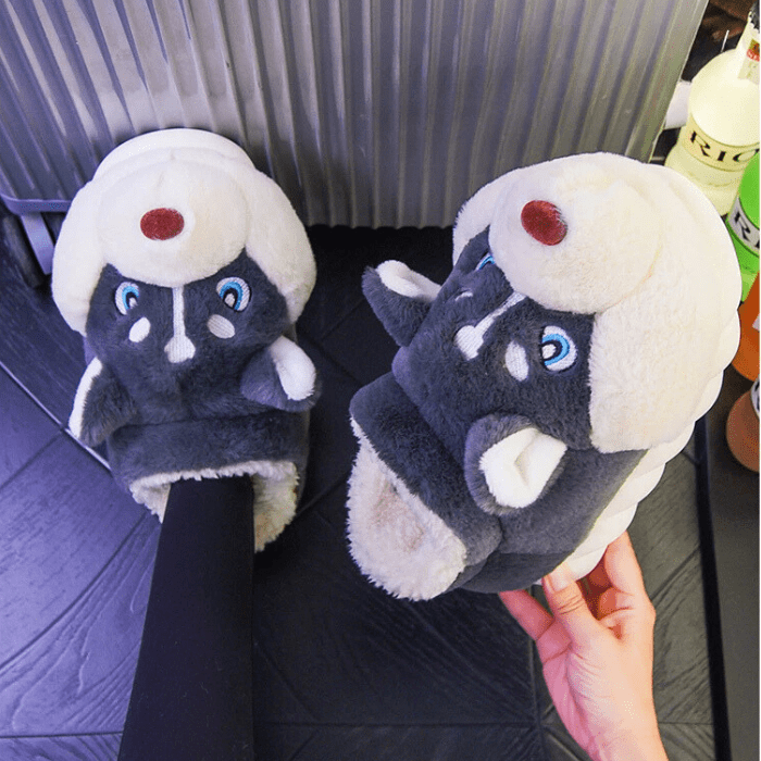 CHAUSSONS RIGOLOS CHIEN HUSKY