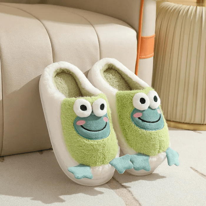 CHAUSSONS RIGOLOS GRENOUILLES SOURIANTES VERT / 36-37