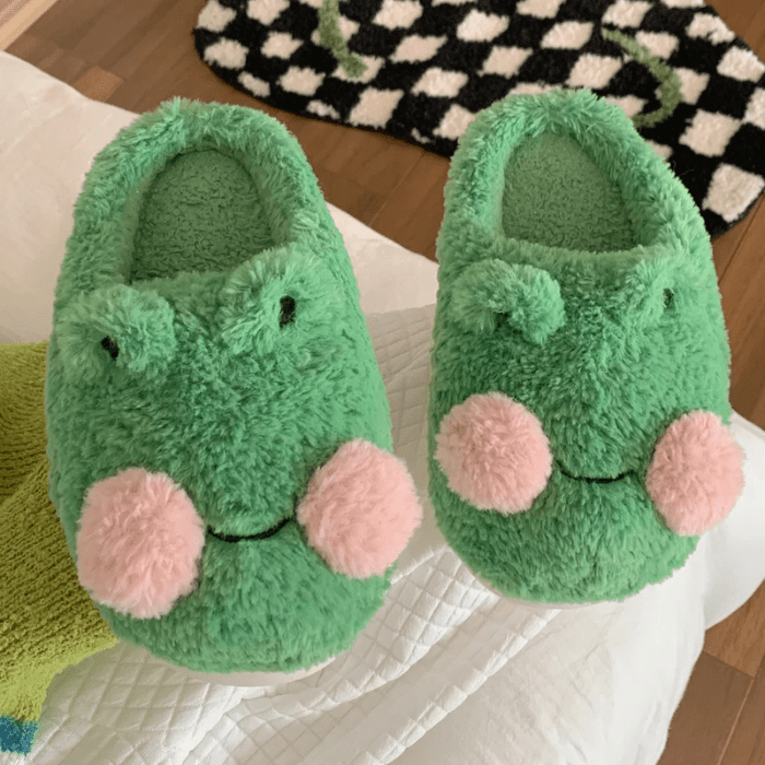 CHAUSSONS RIGOLOS GRENOUILLES VERTES