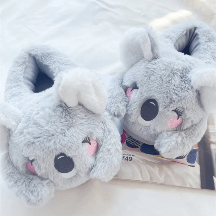 CHAUSSONS RIGOLOS KOALAS MIGNONS GRIS / 35