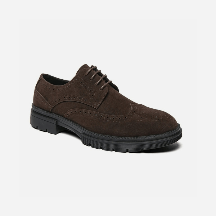 CHAUSSURES DERBY HOMME EN DAIM MARRON / 38