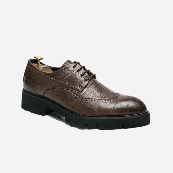 CHAUSSURES OXFORD HOMME CUIR MARRON / 37