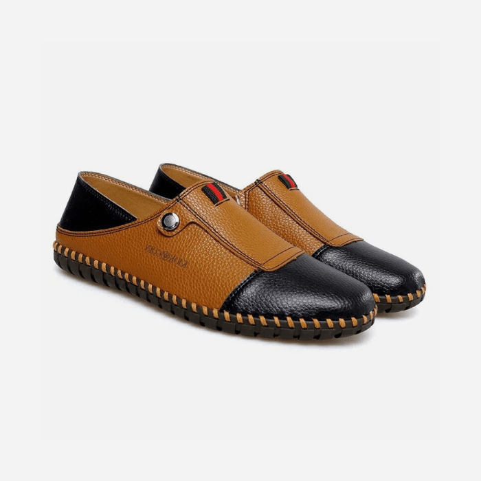 MOCASSINS BICOLORES HOMME NOIR-MARRON / 39