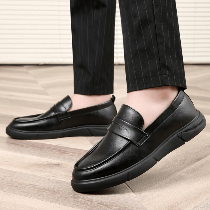 MOCASSINS CUIR NOIRS HOMME