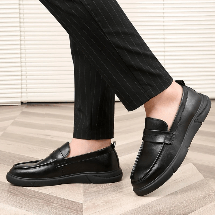 MOCASSINS CUIR NOIRS HOMME