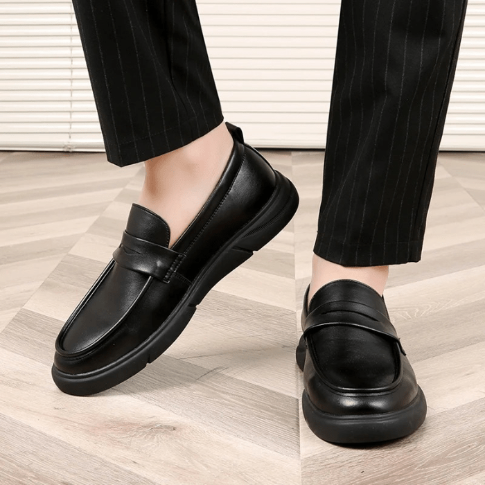 MOCASSINS CUIR NOIRS HOMME