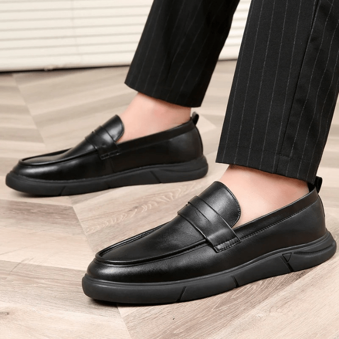 MOCASSINS CUIR NOIRS HOMME