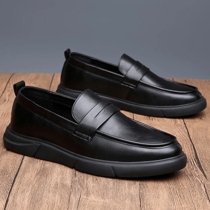 MOCASSINS CUIR NOIRS HOMME