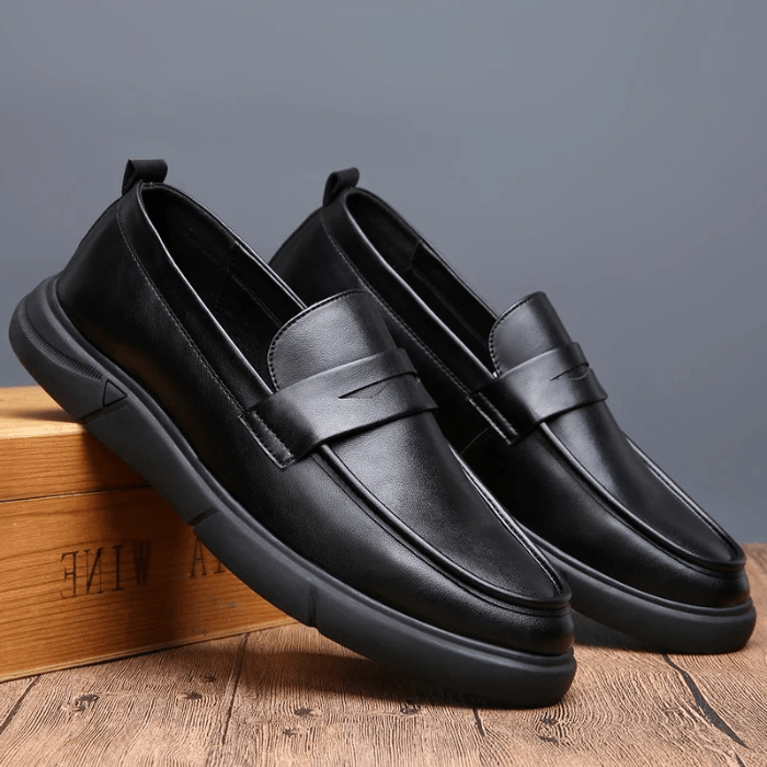 MOCASSINS CUIR NOIRS HOMME