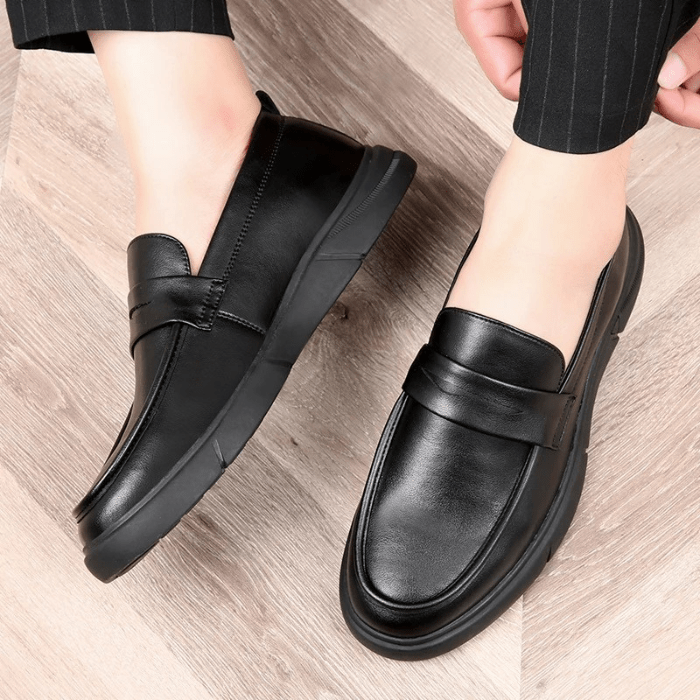 MOCASSINS CUIR NOIRS HOMME