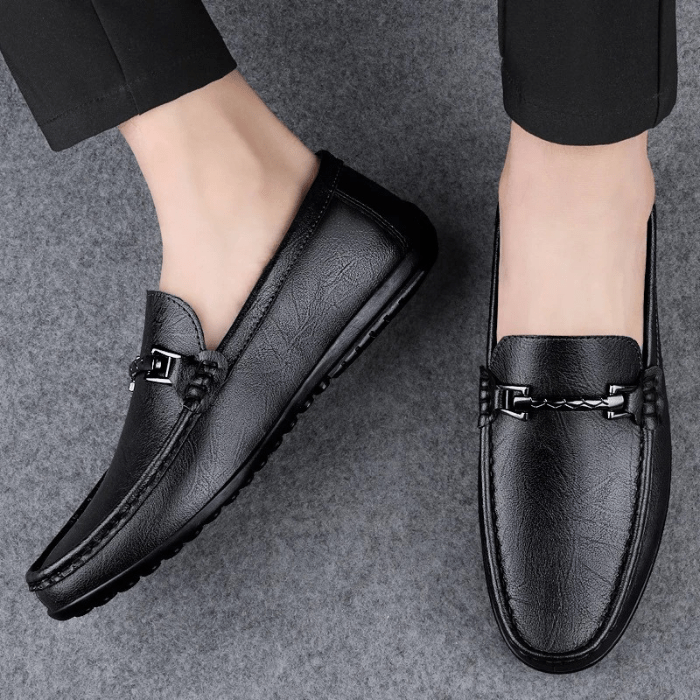 MOCASSINS EN CUIR HOMME AVEC DÉCOR