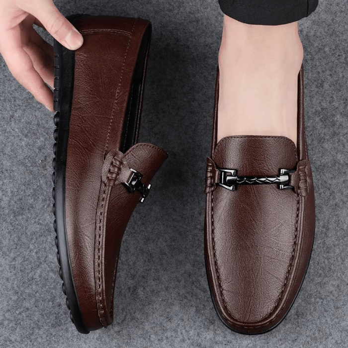 MOCASSINS EN CUIR HOMME AVEC DÉCOR