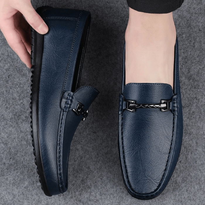 MOCASSINS EN CUIR HOMME AVEC DÉCOR