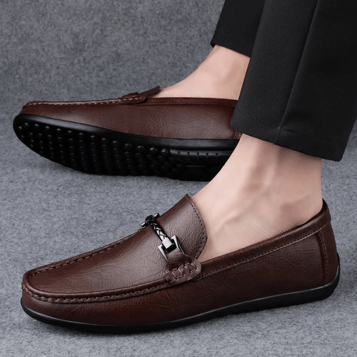 MOCASSINS EN CUIR HOMME AVEC DÉCOR