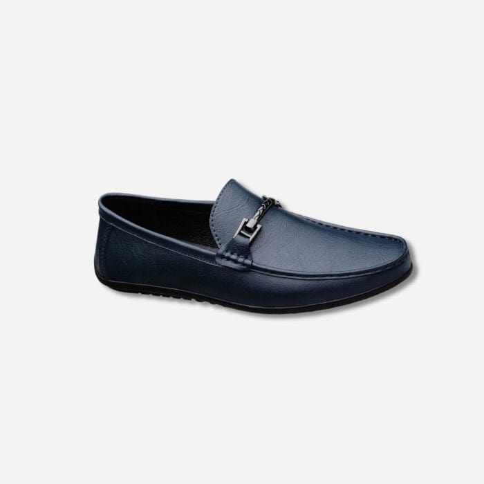 MOCASSINS EN CUIR HOMME AVEC DÉCOR BLEU / 38