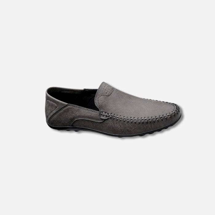 MOCASSINS EN CUIR HOMME GRIS / 38