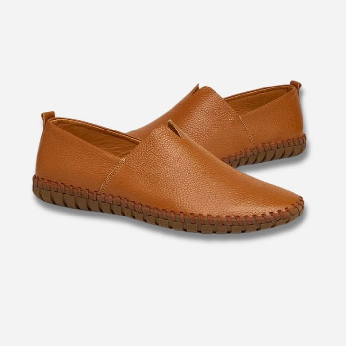 MOCASSINS EN CUIR HOMME MARRON / 38