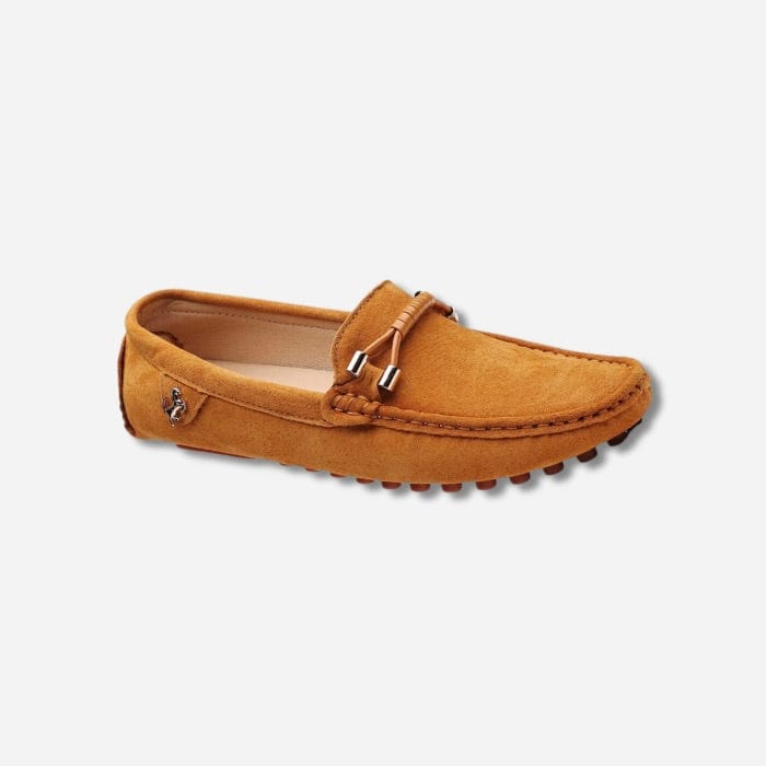 MOCASSINS EN DAIM HOMME À LACETS JAUNE / 37