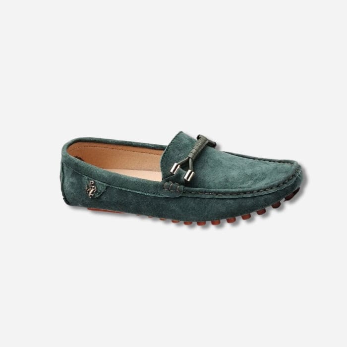 MOCASSINS EN DAIM HOMME À LACETS VERT / 37