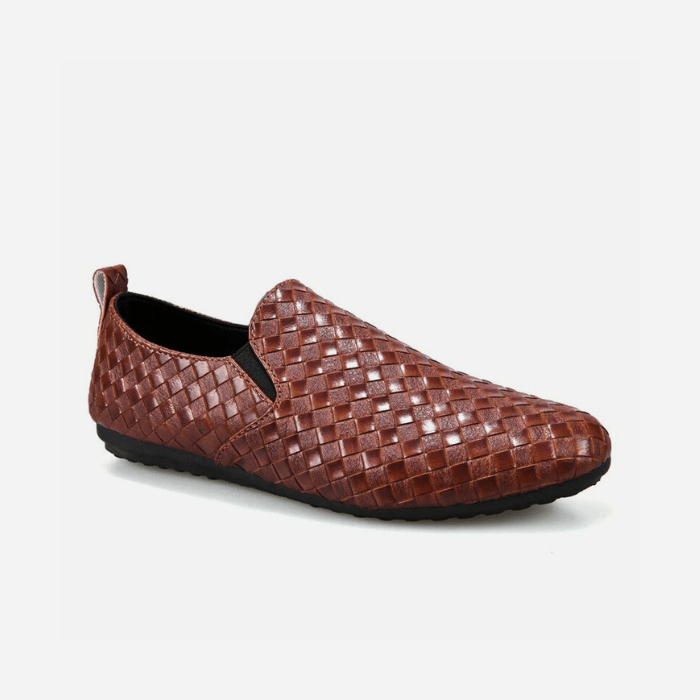 MOCASSINS TRESSÉS HOMME MARRON / 39