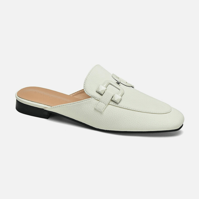 MULES CONFORT FEMME CUIR BEIGE / 34