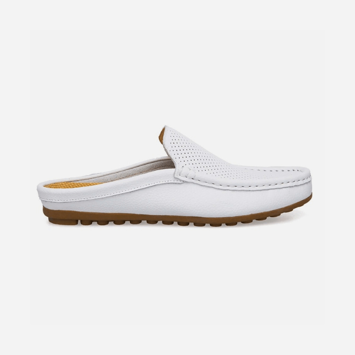 MULES EN CUIR HOMME CONFORTABLES BLANC / 38