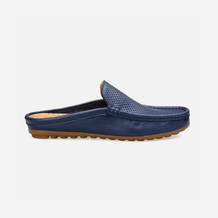 MULES EN CUIR HOMME CONFORTABLES BLEU / 38