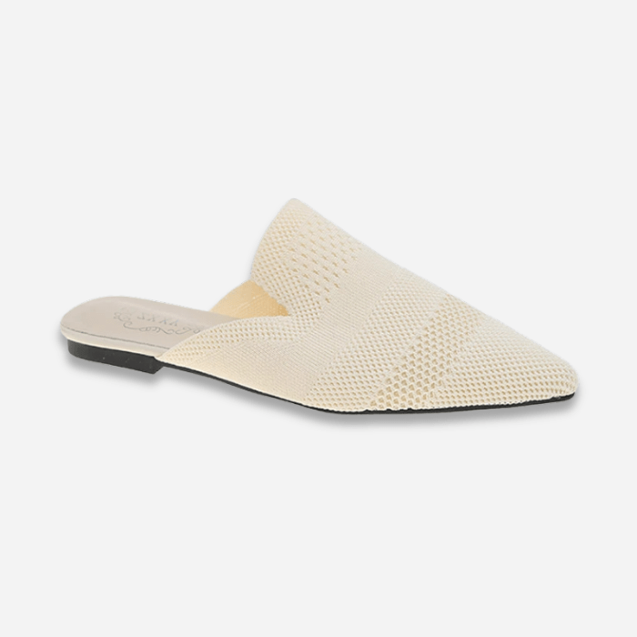 MULES FEMME CONFORTABLES TRICOTÉES BEIGE / 35