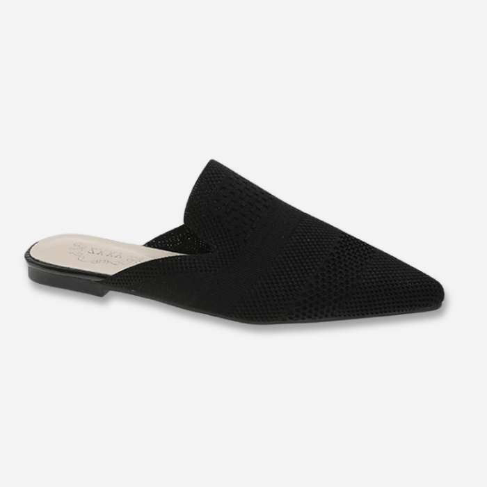 MULES FEMME CONFORTABLES TRICOTÉES NOIR / 35