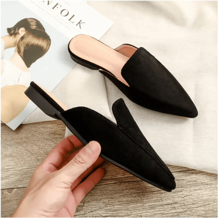 MULES FEMME NOIRES PLATES