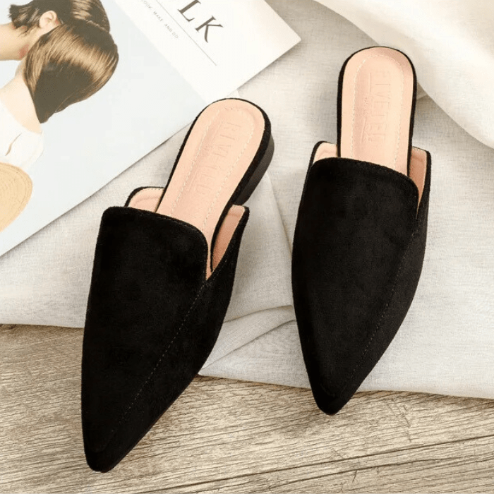 MULES FEMME NOIRES PLATES