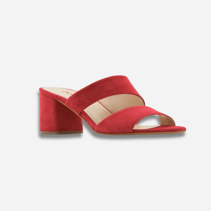 SANDALES À TALON HAUT - DOUBLE BRIDE ROUGE / 35